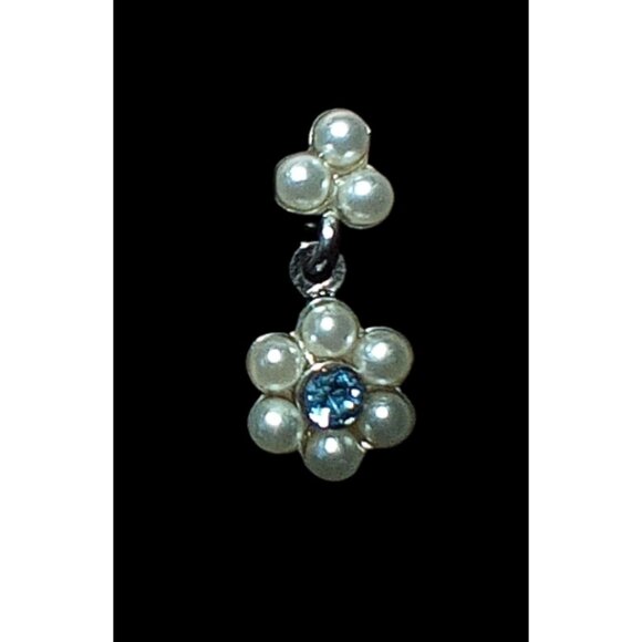 Franklin Mint Jacqueline Kennedy Pearl Earrings with Tiny Stone - Picture 3 of 4
